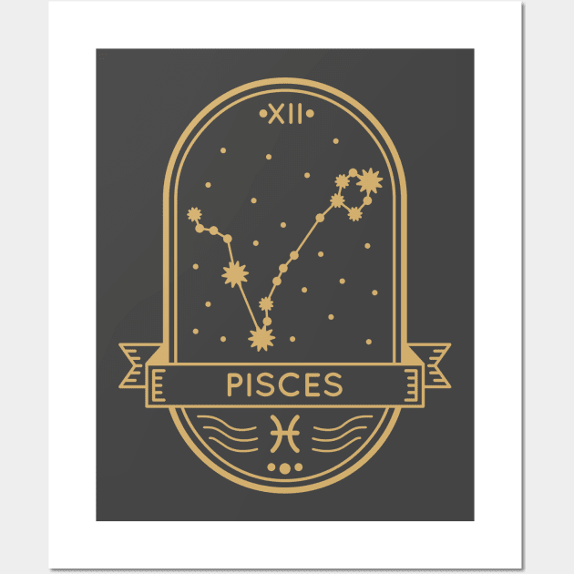 Pisces Gold Sigil Wall Art by MimicGaming